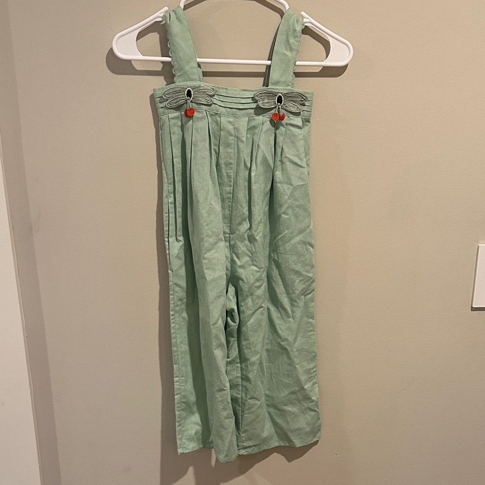 STELLA MCCARTNEY KIDS Girls Mint Butterfly Applique Jumpsuit Size 4 Years